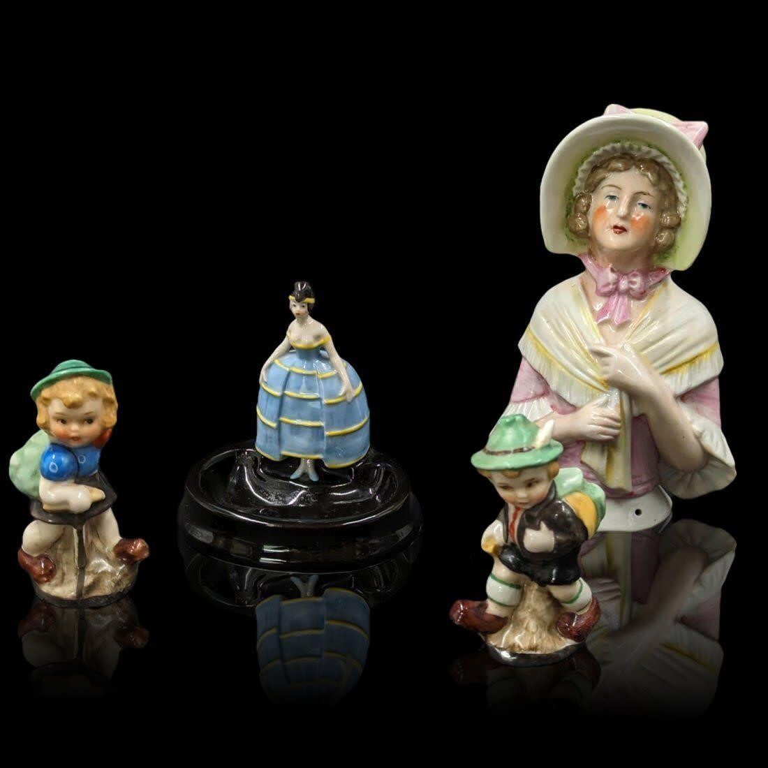 Lot Of 4 Vintage Ceramics Figurines, Mostly German