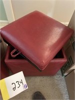 Red foot stool with storage