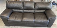 Dark Slate Gray Leather Couch/ Sofa