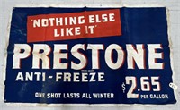 Vintage Prestone Canvas Advertising Banner