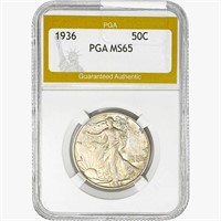 1936 Walking Liberty Half Dollar PGA MS65