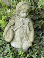 Concrete Little Girl Garden Statue
