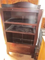 Upright Double Shelf Wood Storage Cabinet