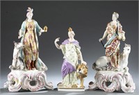 3 Emblematic porcelain figurines.