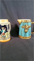 Vtg Inarco Blue Pitcher with Eagle