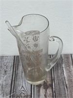 Glass Cocktail Pitcher And Stirrer