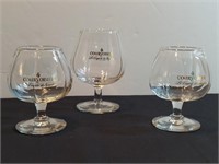 3pc Courvoisier Gilded Swirl Brandy Snifters Le