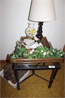 Glass Top End Table, Vanity Lamps, Misc
