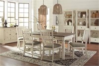 Ashley D647 Farmhouse Drawer Table & 6 Chairs