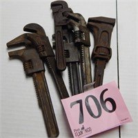 OLD PIPE WRENCHES QTY 6