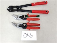 Milwaukee Aviation Tin Snips and Bolt Cutters