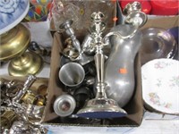 PEWTER PITCHER, CUPS, ETC