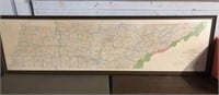 Huge 65x18 vintage map of Tennessee -1958 pre int0