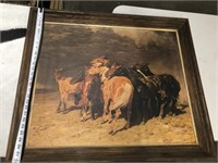 Very large framed horse art