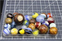 25 Antique Marbles - Some will Fluoresce