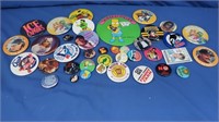 Vintage Pop Culture Metal Pins-various sizes incl