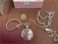 Embassy Pocket Watch, Ladies' Watch & Unit Pin