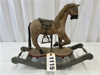 Vintage Wood Rocking Horse,