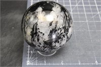 Large Heavily Black Tourmalated Quartz Sphere
