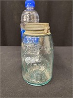 Early, 1858 Patent, Blue Mason Jar