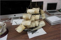 sailing ship made of horns