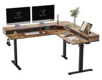 FEZIBO 63" L Shaped Standing Desk with 4 D