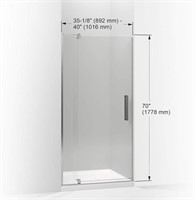 KOHLER 707531-L-SHP Revel Shower Door, Crystal