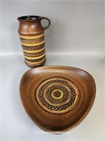 1960's-70's German Numbered Handled Pottery Vase &