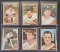 1962 Topps New York Yankee Baseball Cards (6)