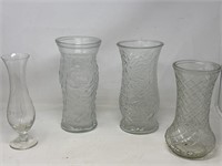 4 vase’s-Vintage EO Brody Oak-leaf vase, EO