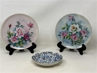 -2 vintage lefton hand painted and signed
