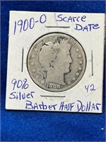 1900-D Silver Barber Half Dollar Scarce Date