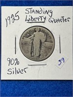 1925 Silver Standing Liberty Quarter 90% Silver