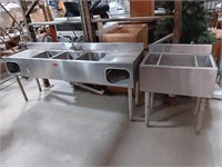 Two Stainless Steel Sinks. Supremetal 74x19x3.