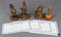 Thomas F. Clark Gnome Figurine w/COA / 4 pc