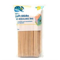 Hobby Small Craft Sticks 50-Pack  Resealable Bag