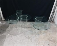 Set of Three Lucite Based Tables K9C