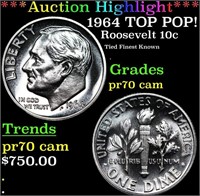 Proof ***Auction Highlight*** 1964 Roosevelt Dime