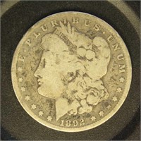 US Coins 1892 Morgan Silver Dollar, circulated