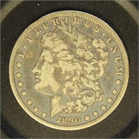 US Coins 1890 Morgan Silver Dollar, circulated