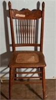 Pressed Back Oak Side Chair