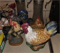 Lot Of Chicken & Cock Statures