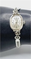 14K White Gold Bulova Diamond Accent Watch