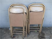 6 Folding Metal Chairs Samsonite Padded Seats