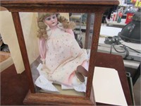 Porcelain Face Doll Leather Body in Oak and