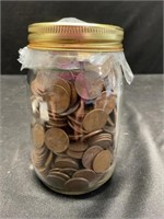 Jar of 560 Wheat pennies Dated 1920-1929