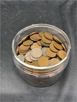 Jar of 500+ Wheat Pennies