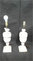2 MARBLE LAMPS - NO SHADES