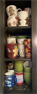 Contents of Cabinets: Assorted Ceramic Mugs