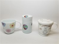 Japanese coffee mug, tea cup, and tea cannister
